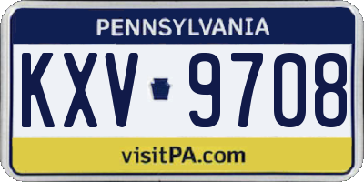 PA license plate KXV9708