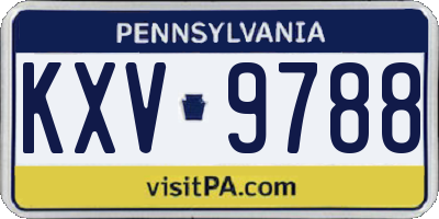 PA license plate KXV9788