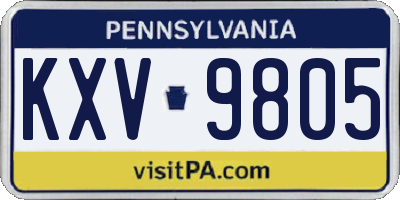 PA license plate KXV9805