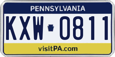 PA license plate KXW0811