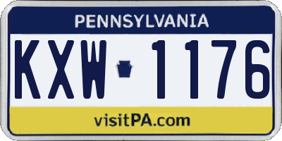 PA license plate KXW1176