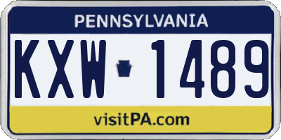 PA license plate KXW1489