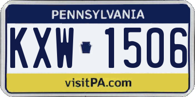PA license plate KXW1506