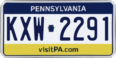 PA license plate KXW2291
