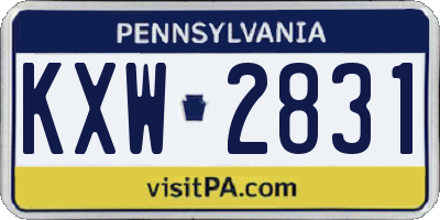 PA license plate KXW2831