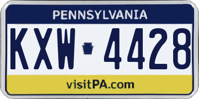 PA license plate KXW4428