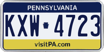 PA license plate KXW4723