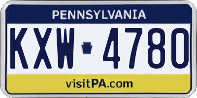 PA license plate KXW4780