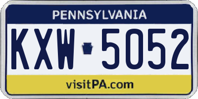 PA license plate KXW5052