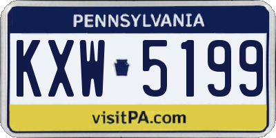 PA license plate KXW5199