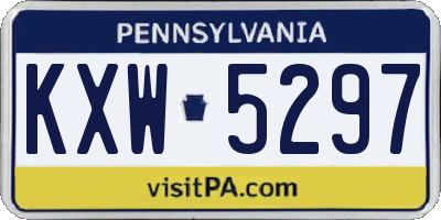 PA license plate KXW5297