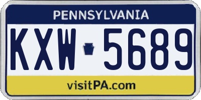 PA license plate KXW5689