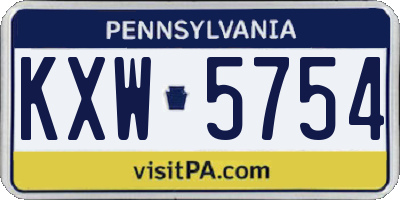 PA license plate KXW5754