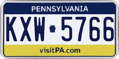 PA license plate KXW5766