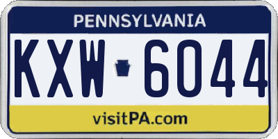 PA license plate KXW6044