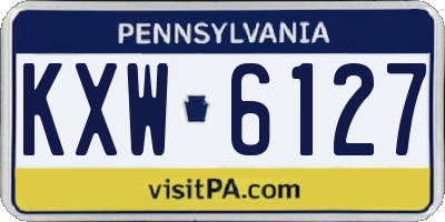 PA license plate KXW6127
