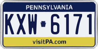 PA license plate KXW6171