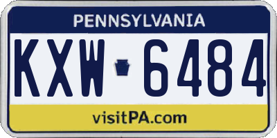 PA license plate KXW6484