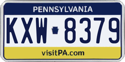 PA license plate KXW8379