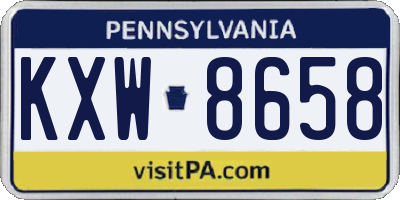 PA license plate KXW8658