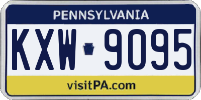 PA license plate KXW9095