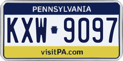 PA license plate KXW9097