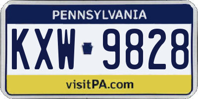PA license plate KXW9828