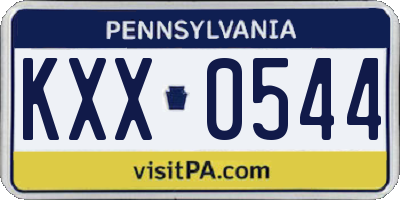PA license plate KXX0544