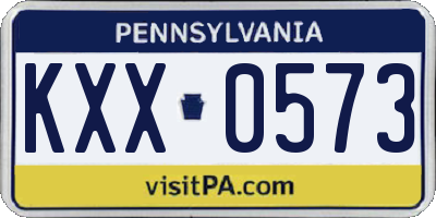 PA license plate KXX0573