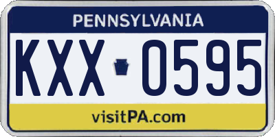 PA license plate KXX0595