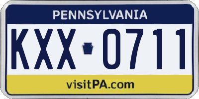 PA license plate KXX0711