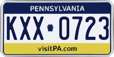 PA license plate KXX0723