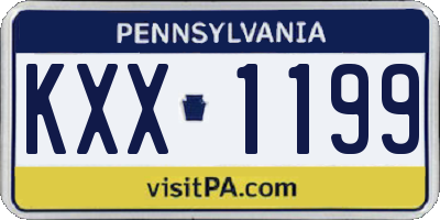 PA license plate KXX1199