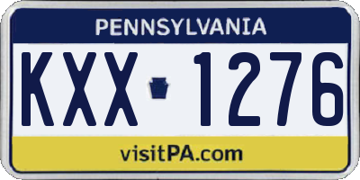 PA license plate KXX1276