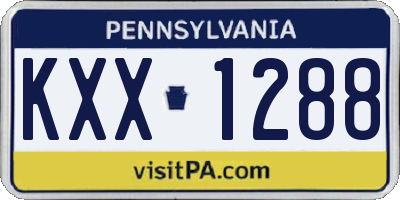 PA license plate KXX1288