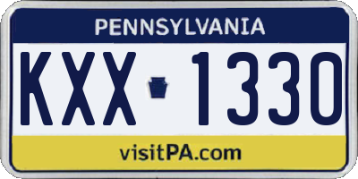 PA license plate KXX1330