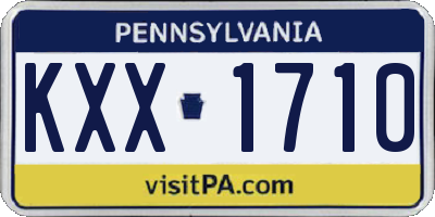 PA license plate KXX1710