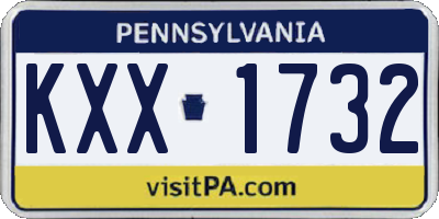 PA license plate KXX1732
