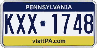 PA license plate KXX1748