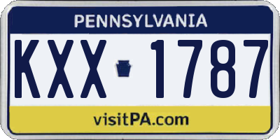 PA license plate KXX1787