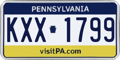 PA license plate KXX1799