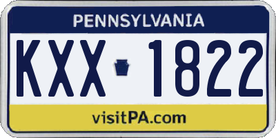 PA license plate KXX1822
