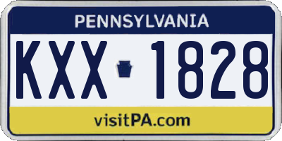 PA license plate KXX1828