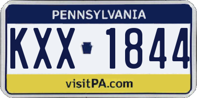 PA license plate KXX1844