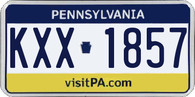 PA license plate KXX1857