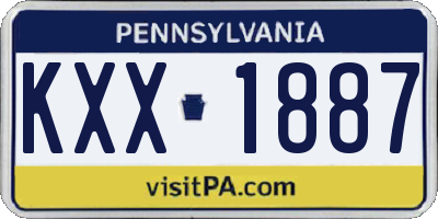 PA license plate KXX1887