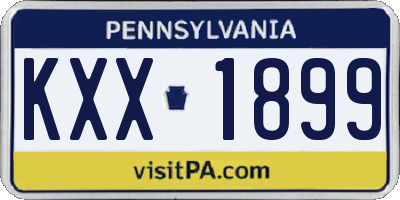 PA license plate KXX1899