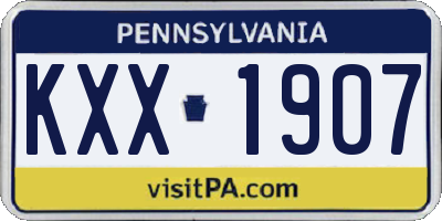 PA license plate KXX1907