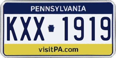 PA license plate KXX1919