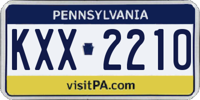 PA license plate KXX2210